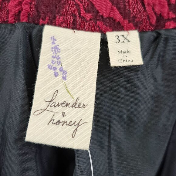 Vintage Lavender & Honey Dressy Jacket 3X Dark Red Textured Y2K Whimsigoth NEW - Picture 2 of 14